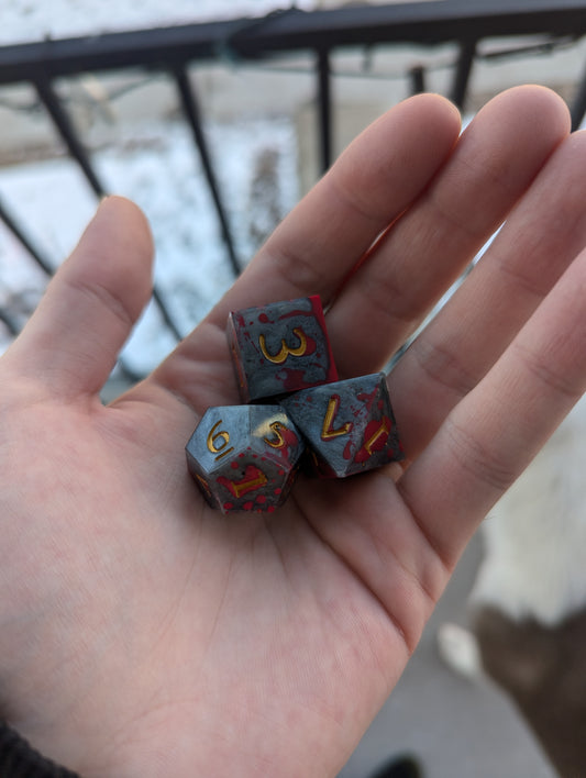 "Blood & Stone" Dice Set [D6, D8, D12]